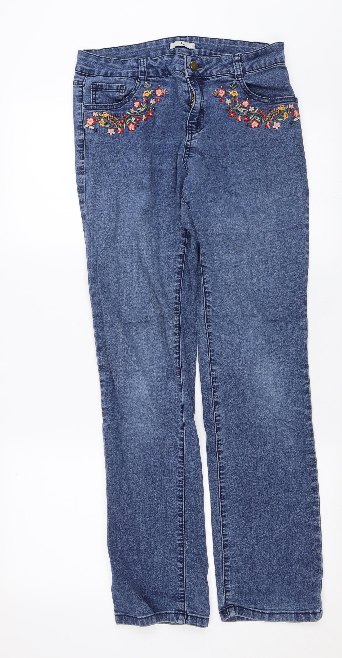 TU Womens Blue   Straight Jeans Size 12 L29 in