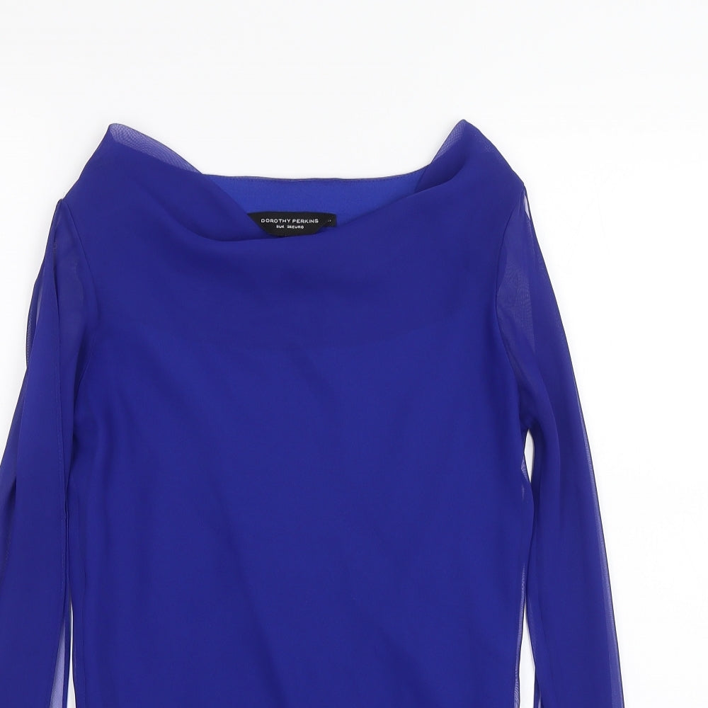 Dorothy Perkins Womens Blue   Basic Blouse Size 8
