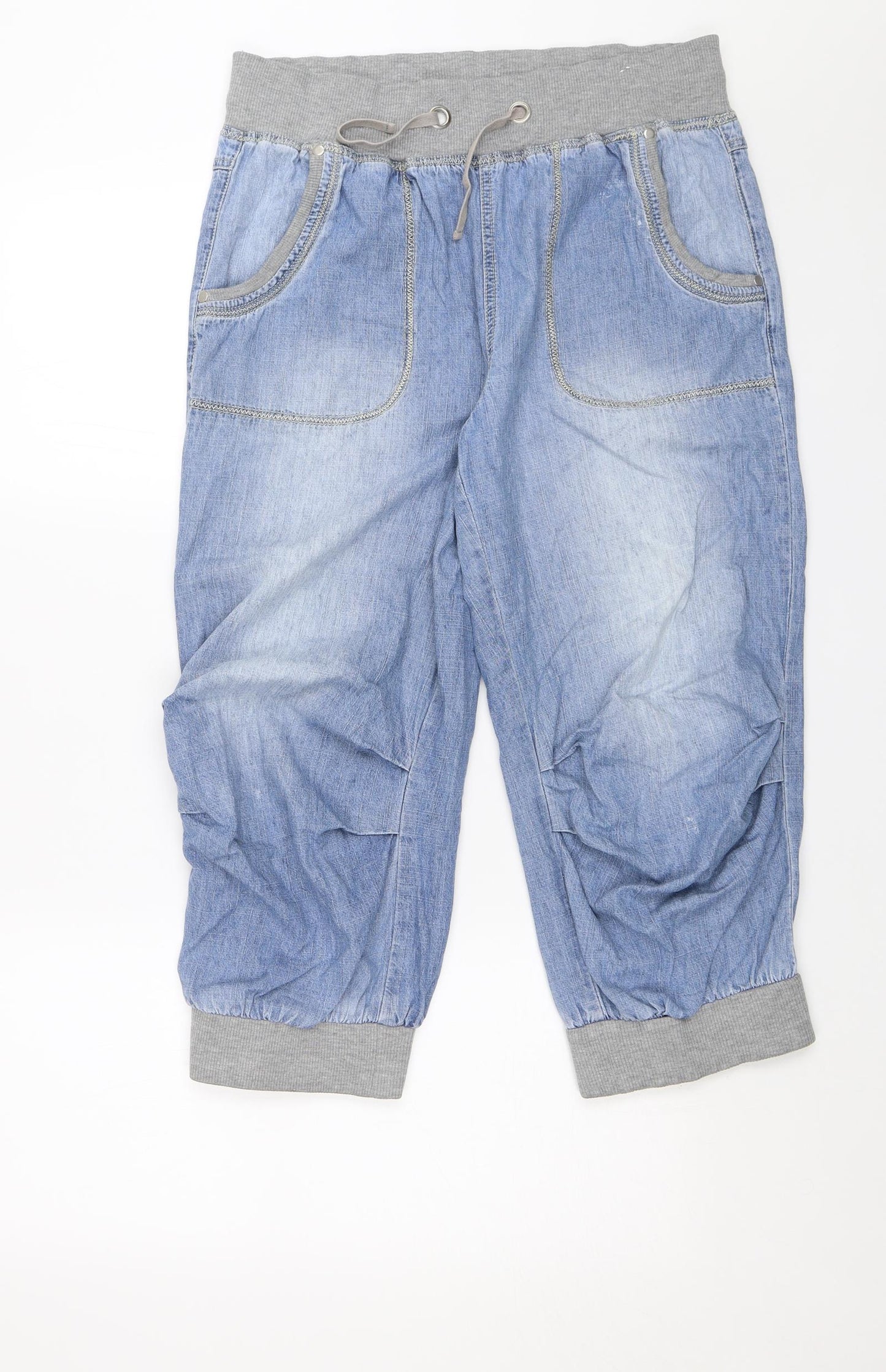 Denim Co. Womens Blue   Jogger Trousers Size 14 L20 in