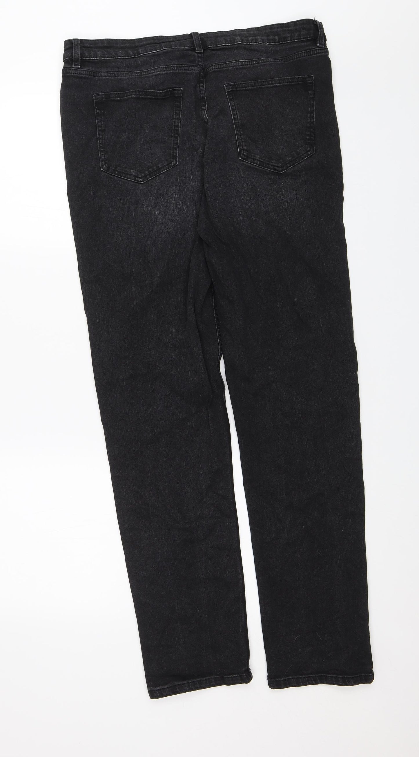 M&S Womens Black   Straight Jeans Size 14 L29 in
