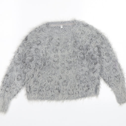 M&S Girls Grey   Pullover Jumper Size 8-9 Years