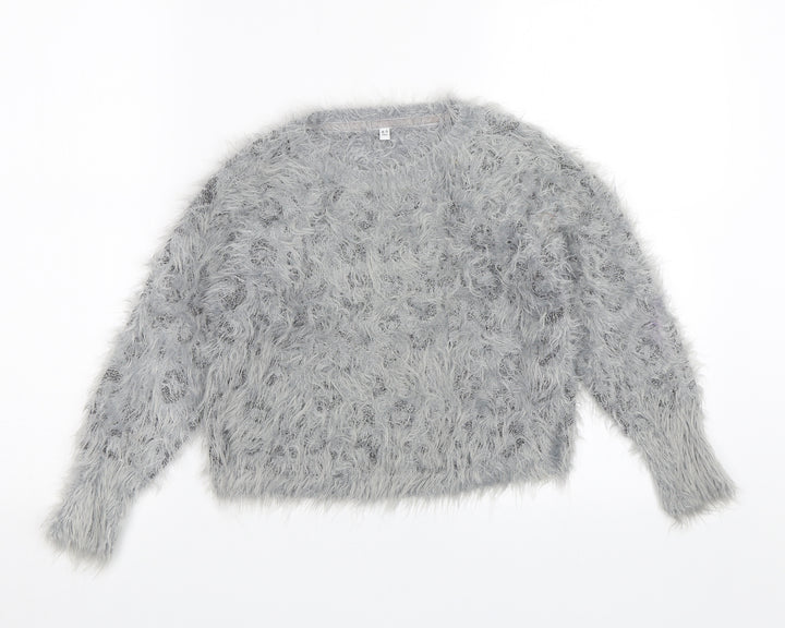 M&S Girls Grey   Pullover Jumper Size 8-9 Years