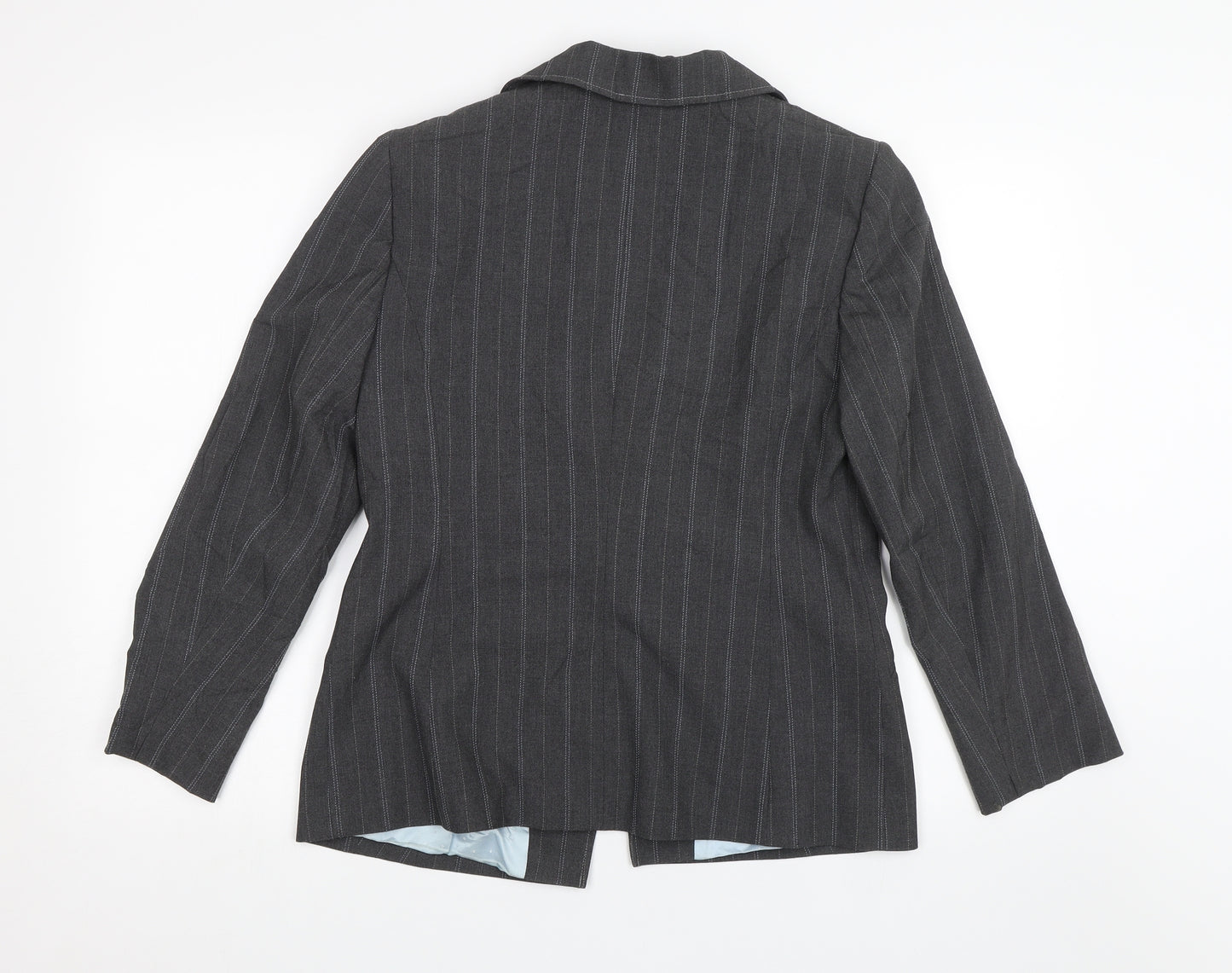 Planet Womens Grey Striped  Jacket Blazer Size 12