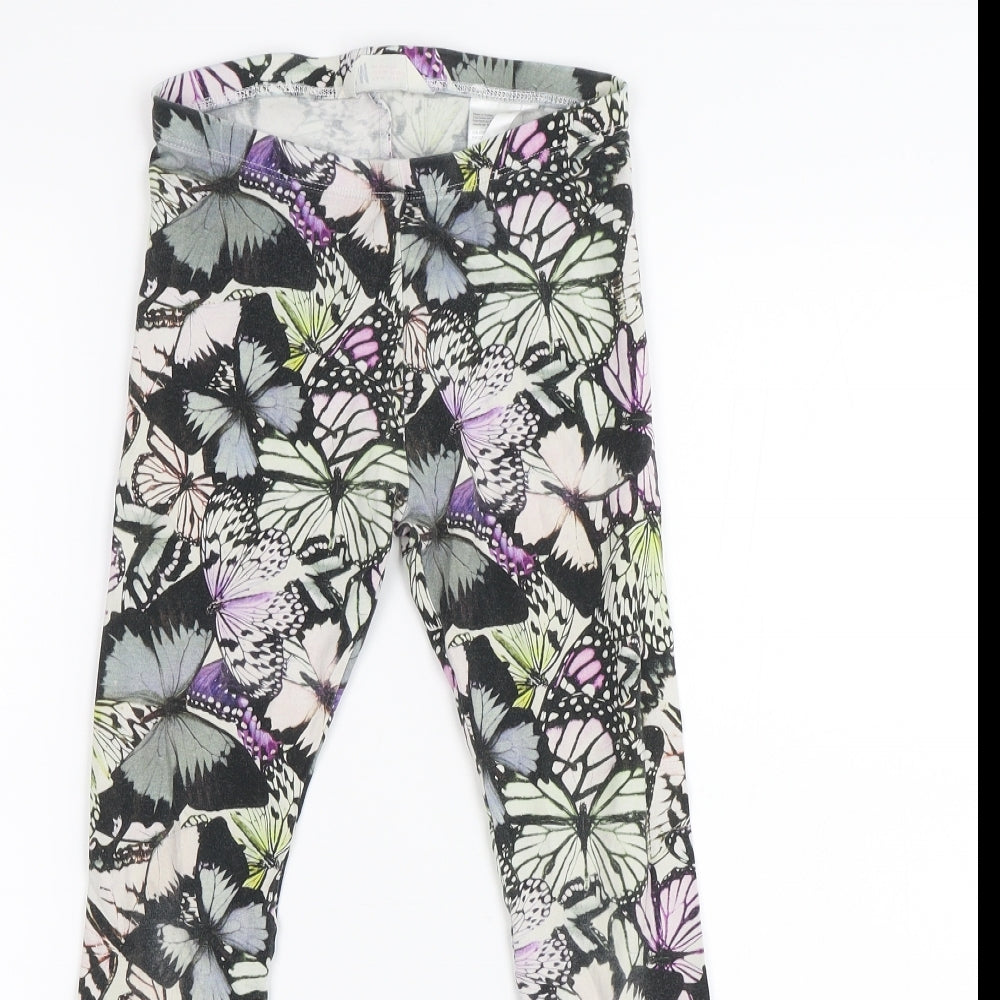 H&M Girls Green   Jegging Trousers Size 10 Years - Butterflies Leggings