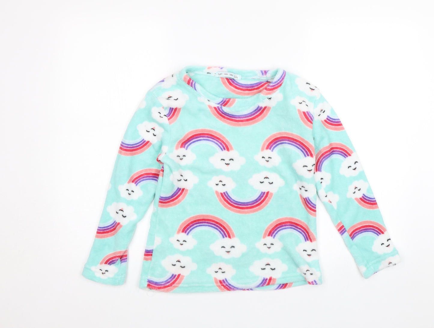 Just Like You Girls Blue Solid  Top Pyjama Top Size 10-11 Years