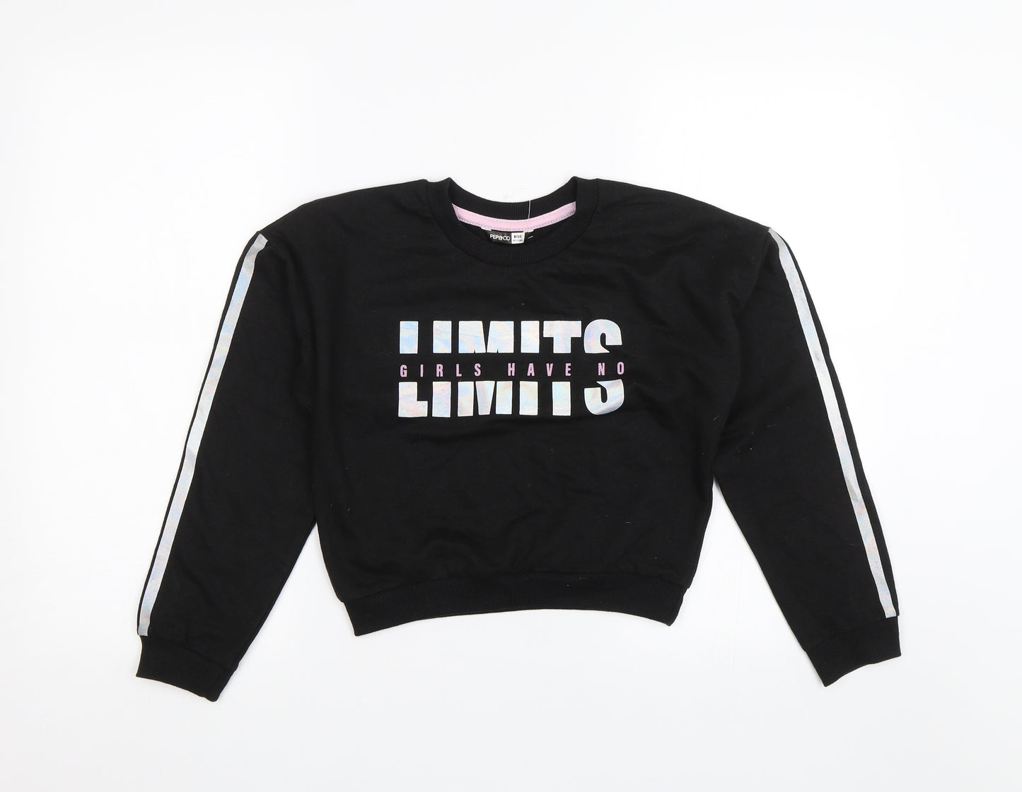 Pep&Co Girls Black   Pullover Jumper Size 10-11 Years