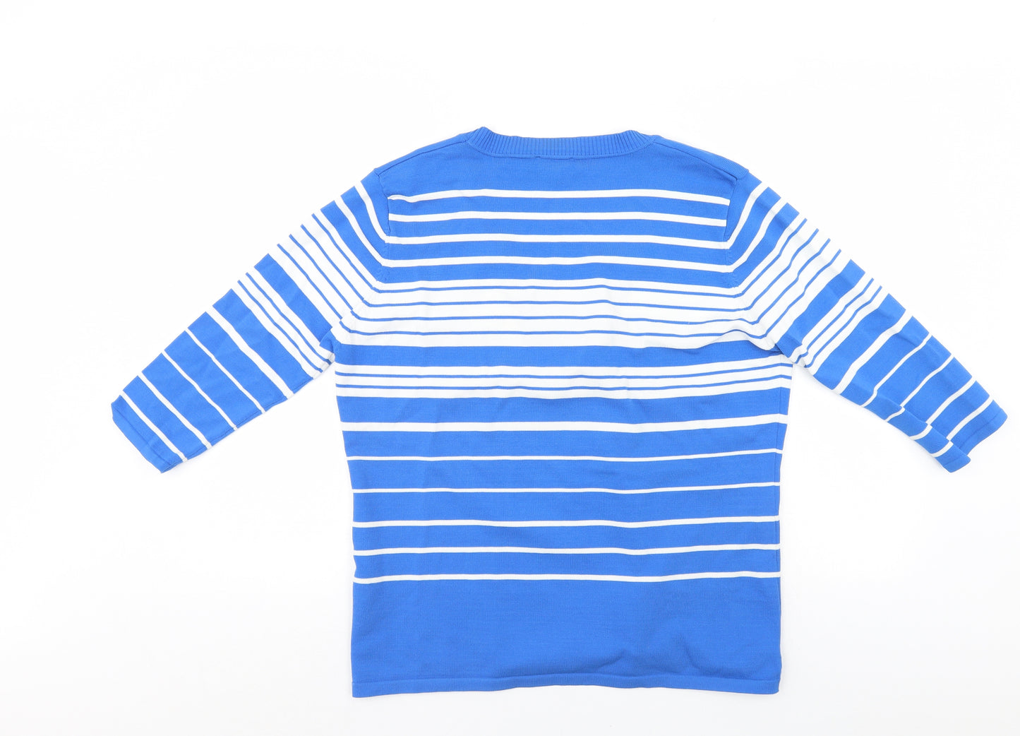 Casamia Womens Blue Striped  Pullover Jumper Size L