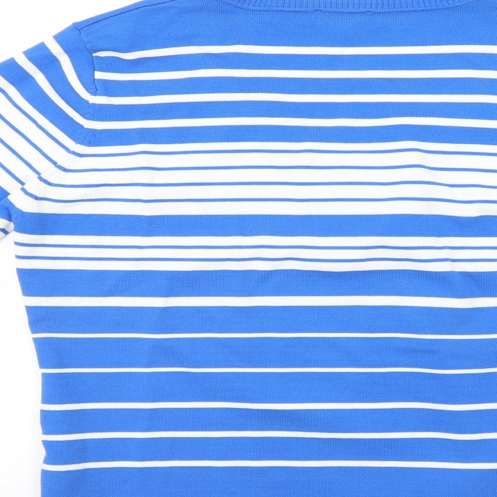 Casamia Womens Blue Striped  Pullover Jumper Size L