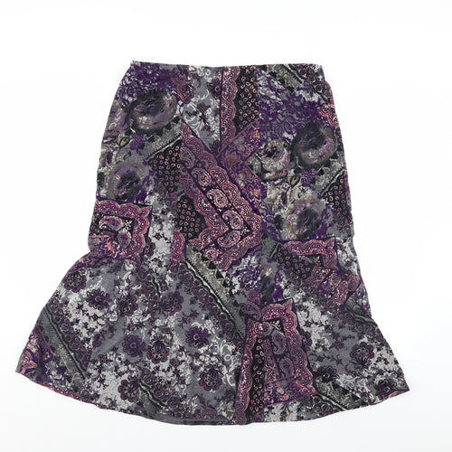 Preworn Womens Multicoloured Paisley  Trumpet Skirt Size 14