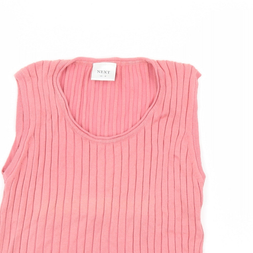 NEXT Womens Pink Striped  Basic Tank Size 16