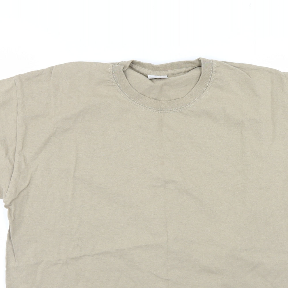 Fruit of the Loom Mens Beige    T-Shirt Size L