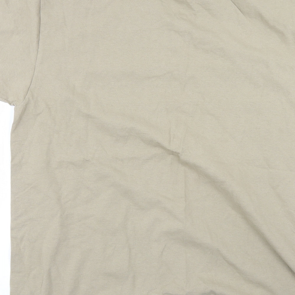Fruit of the Loom Mens Beige    T-Shirt Size L