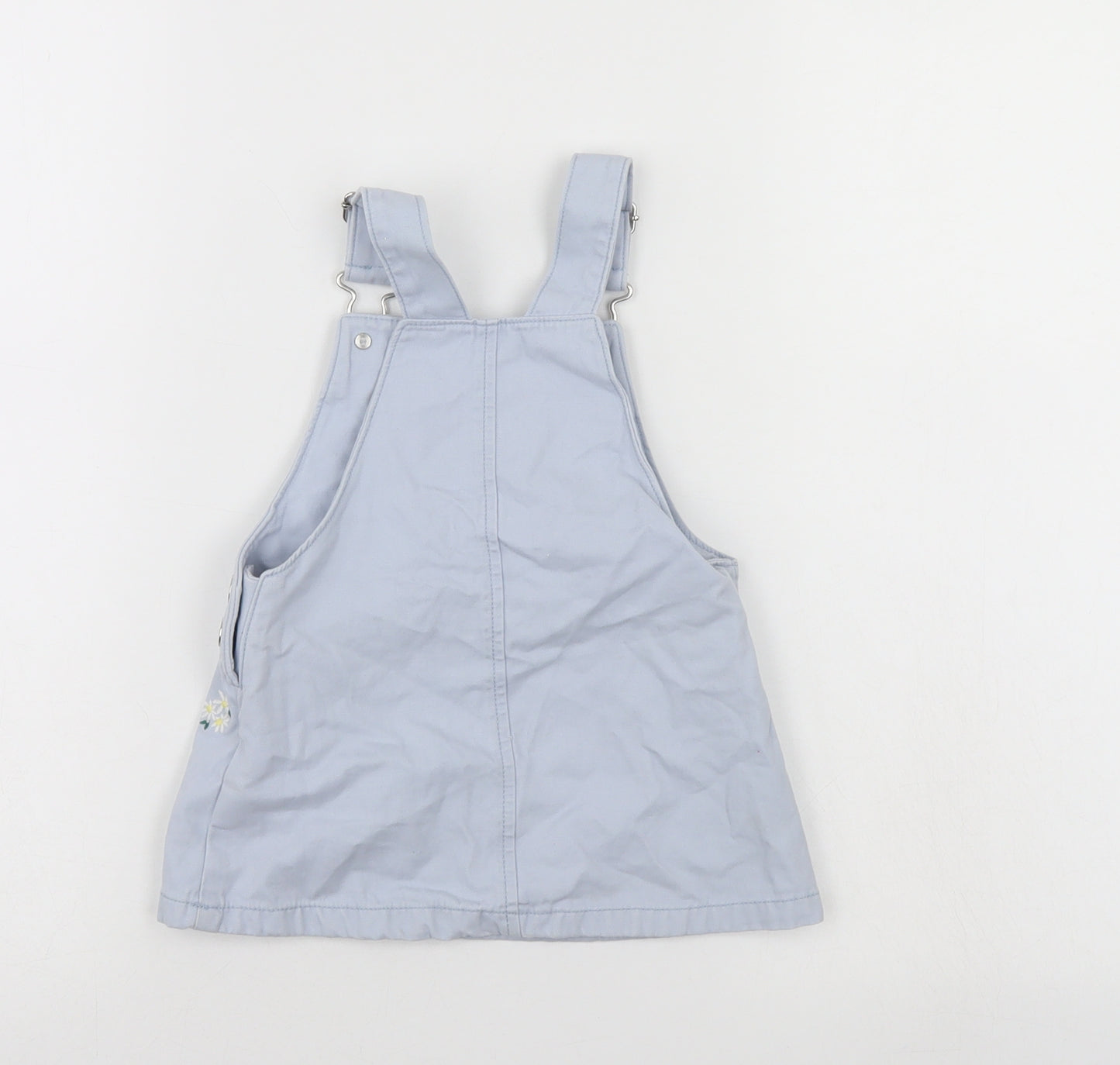 F&F Girls Blue Floral  Pinafore/Dungaree Dress