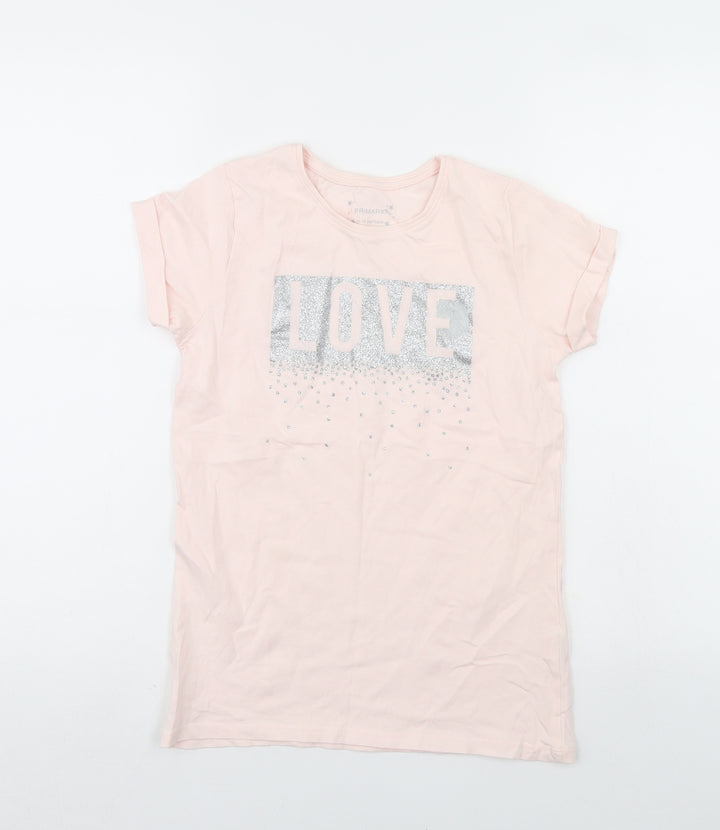 Primark Girls Pink Basic T-Shirt Size 11-12 Years