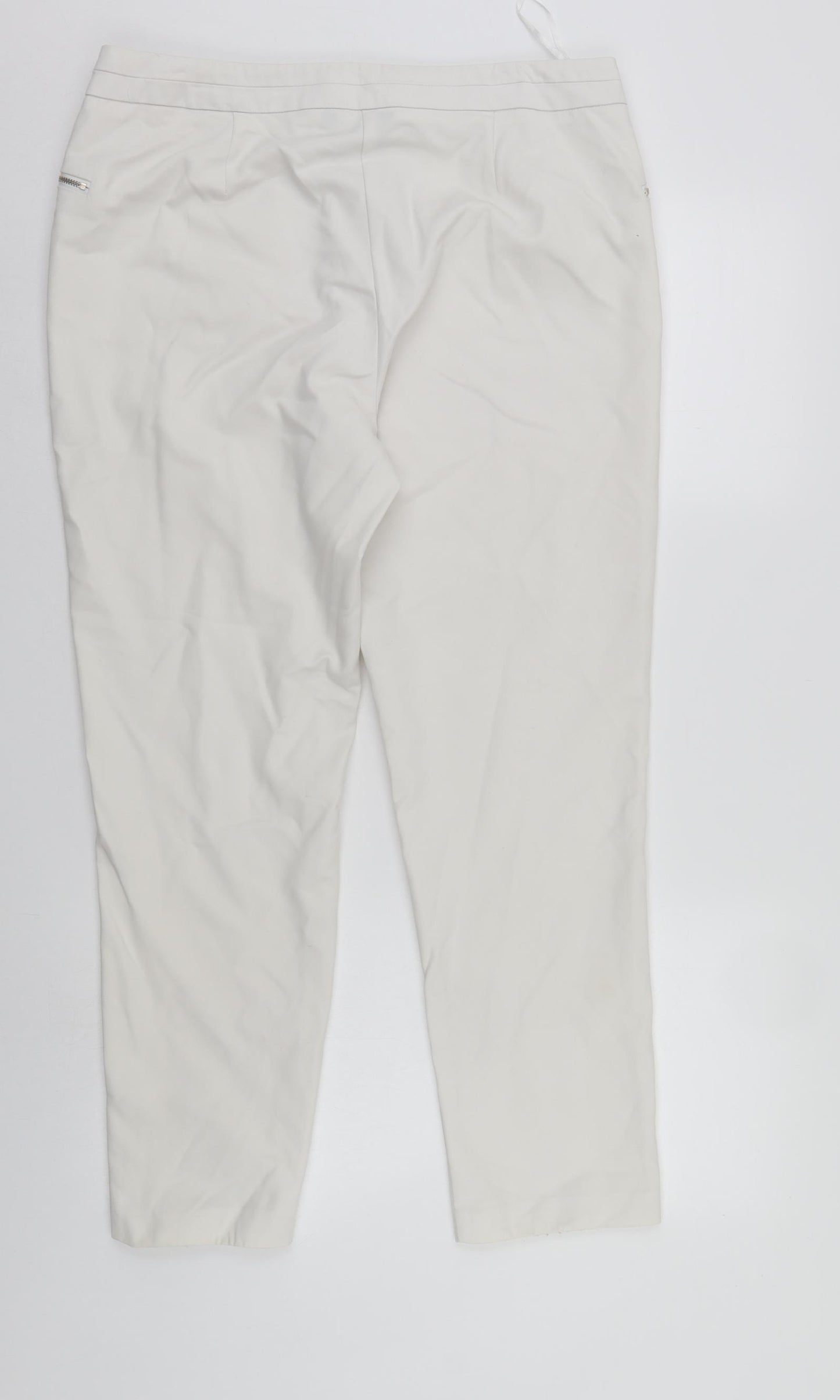 F&F Womens White   Trousers  Size 14 L27 in