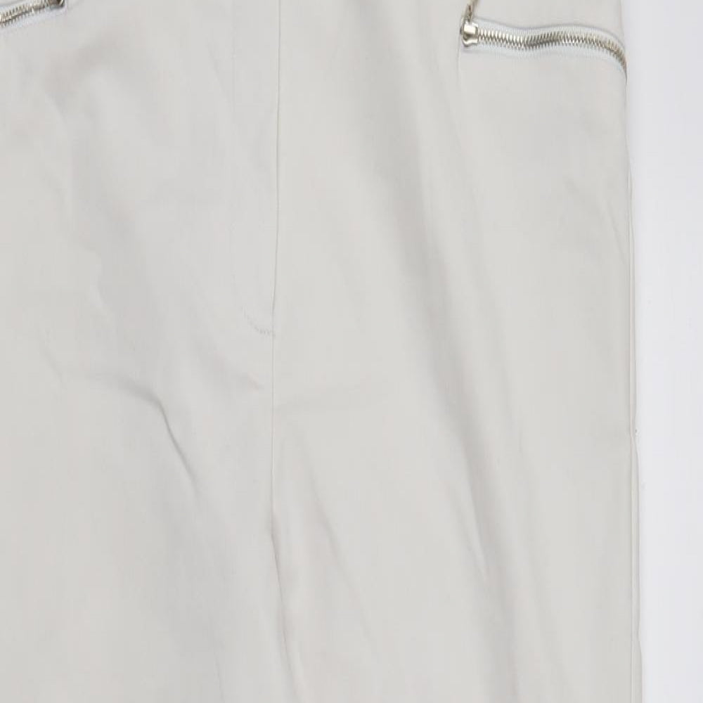 F&F Womens White   Trousers  Size 14 L27 in