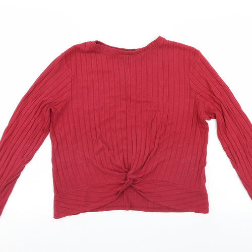Primark Womens Red Striped  Wrap Jumper Size 18