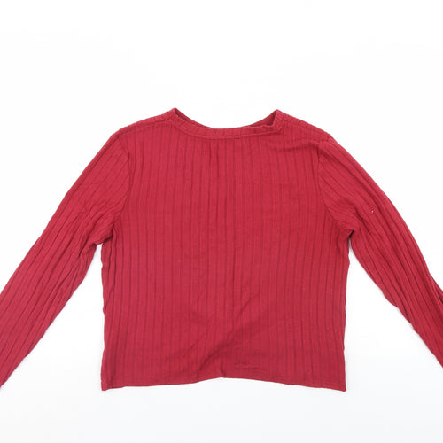 Primark Womens Red Striped  Wrap Jumper Size 18