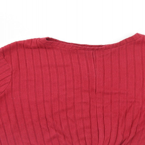 Primark Womens Red Striped  Wrap Jumper Size 18