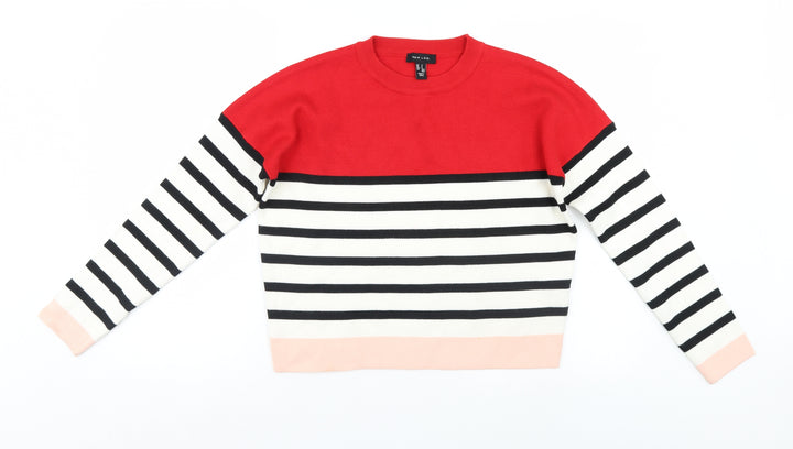 New Look Womens Multicoloured Striped  Henley Jumper Size S