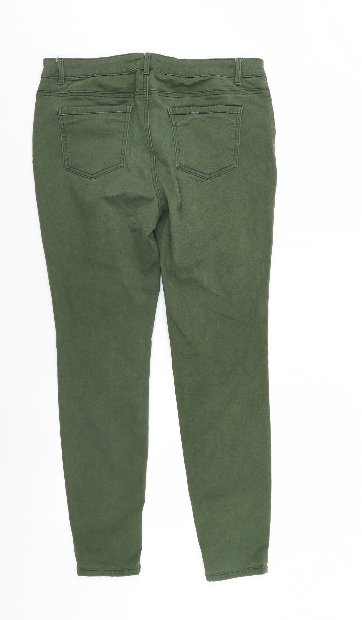 TU Womens Green  Denim Tapered Jeans Size 16 L28 in