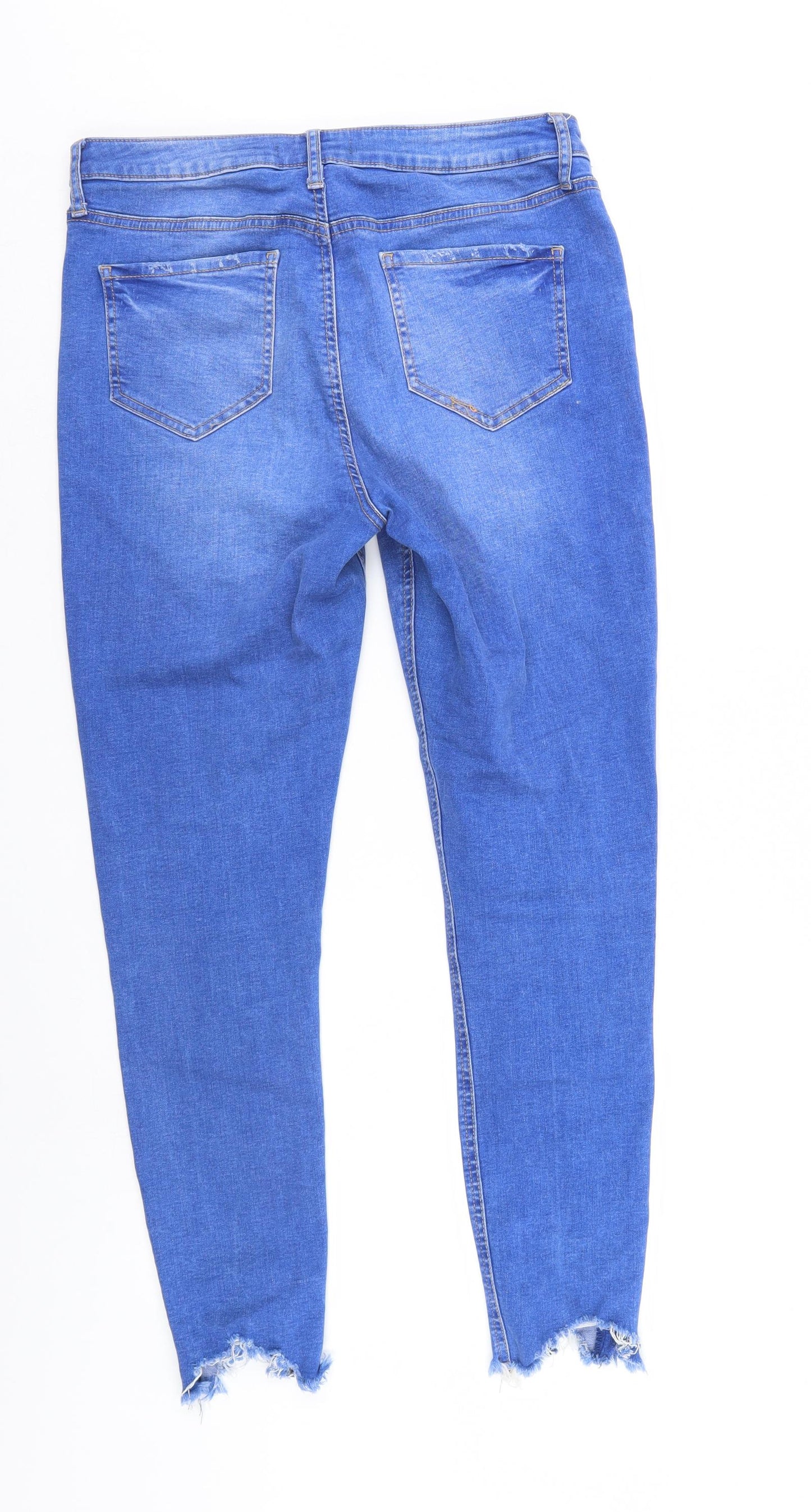 Denim & Co. Womens Blue  Denim Straight Jeans Size 14 L27 in