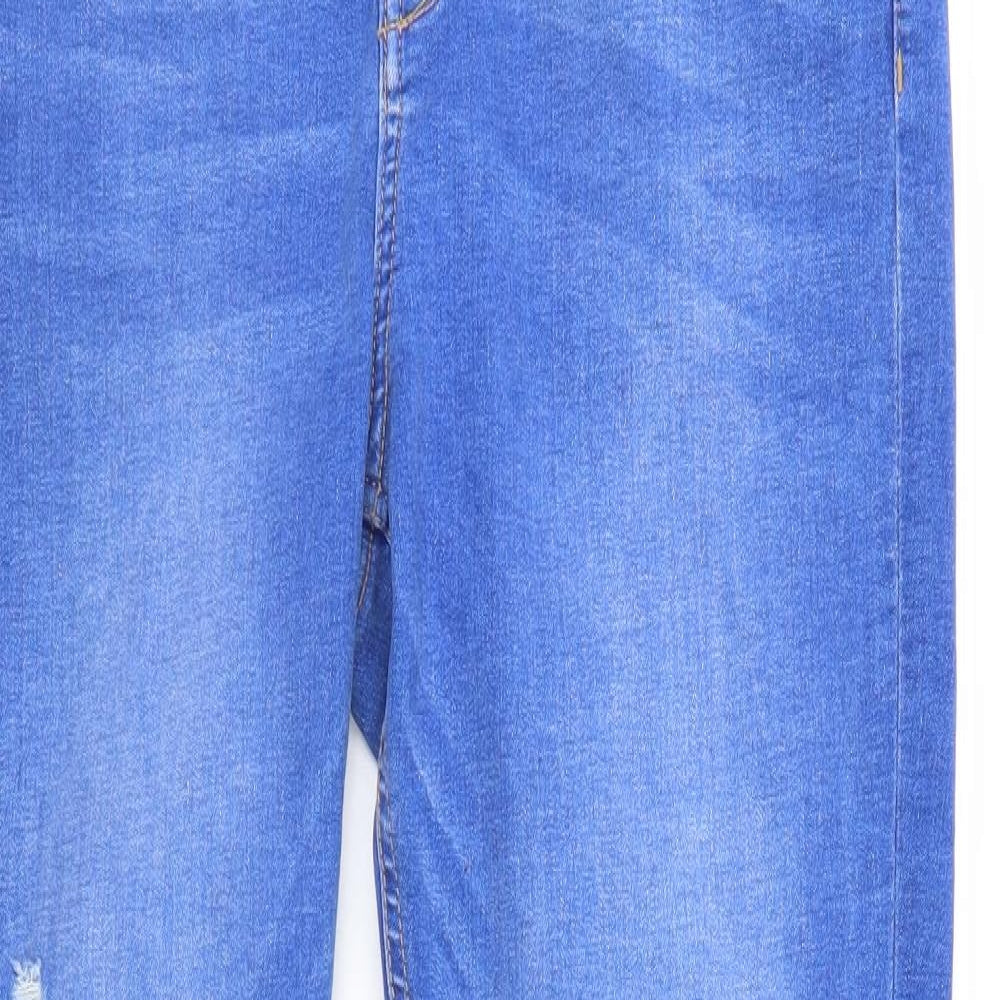 Denim & Co. Womens Blue  Denim Straight Jeans Size 14 L27 in