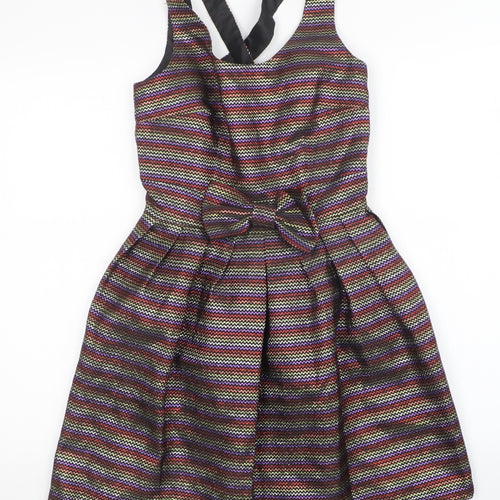 Topshop Womens Multicoloured Striped  A-Line  Size 8