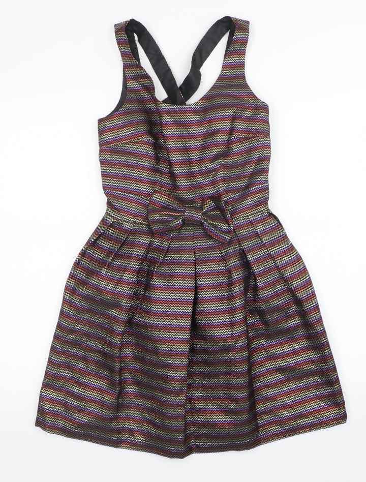 Topshop Womens Multicoloured Striped  A-Line  Size 8