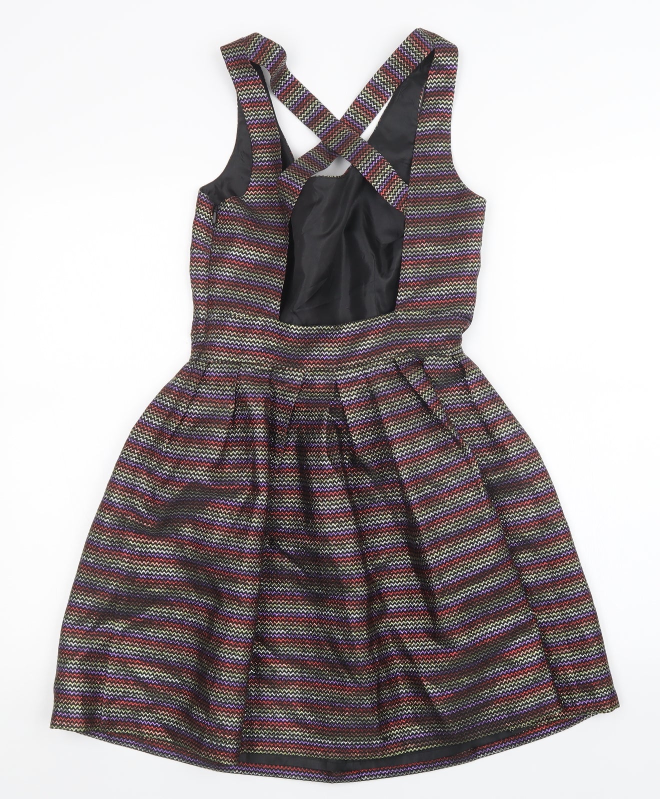Topshop Womens Multicoloured Striped  A-Line  Size 8