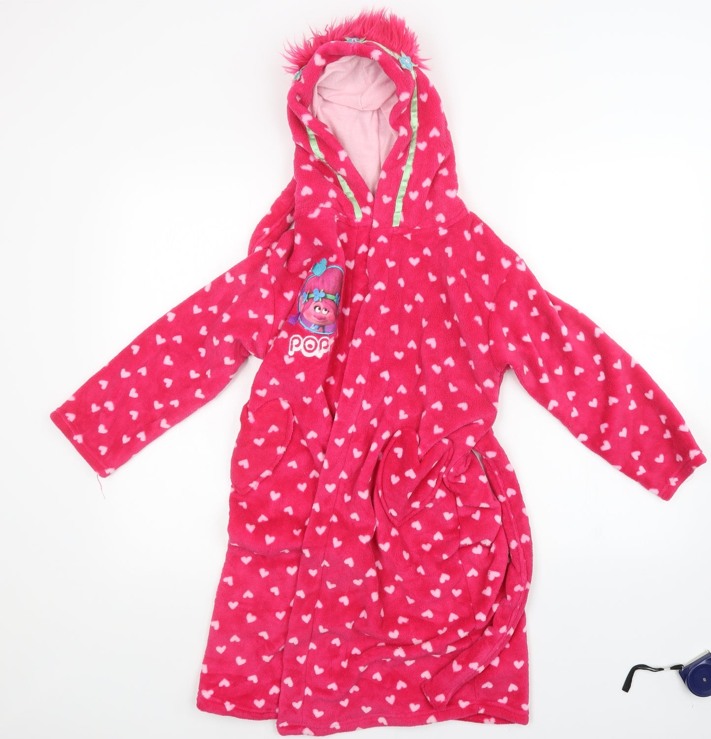 trolls Girls Pink Polka Dot   Gown Size 7-8 Years  - Trolls