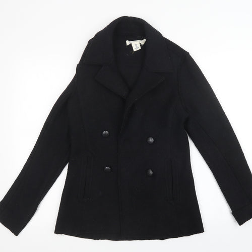 L.O.G.G Womens Black   Overcoat Coat Size 6