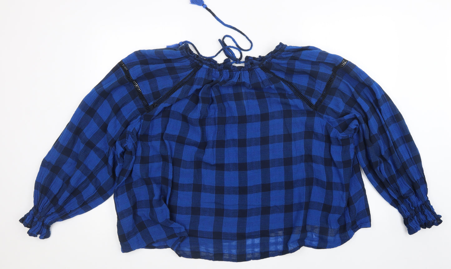 M&S Womens Multicoloured Plaid  Basic Blouse Size 24