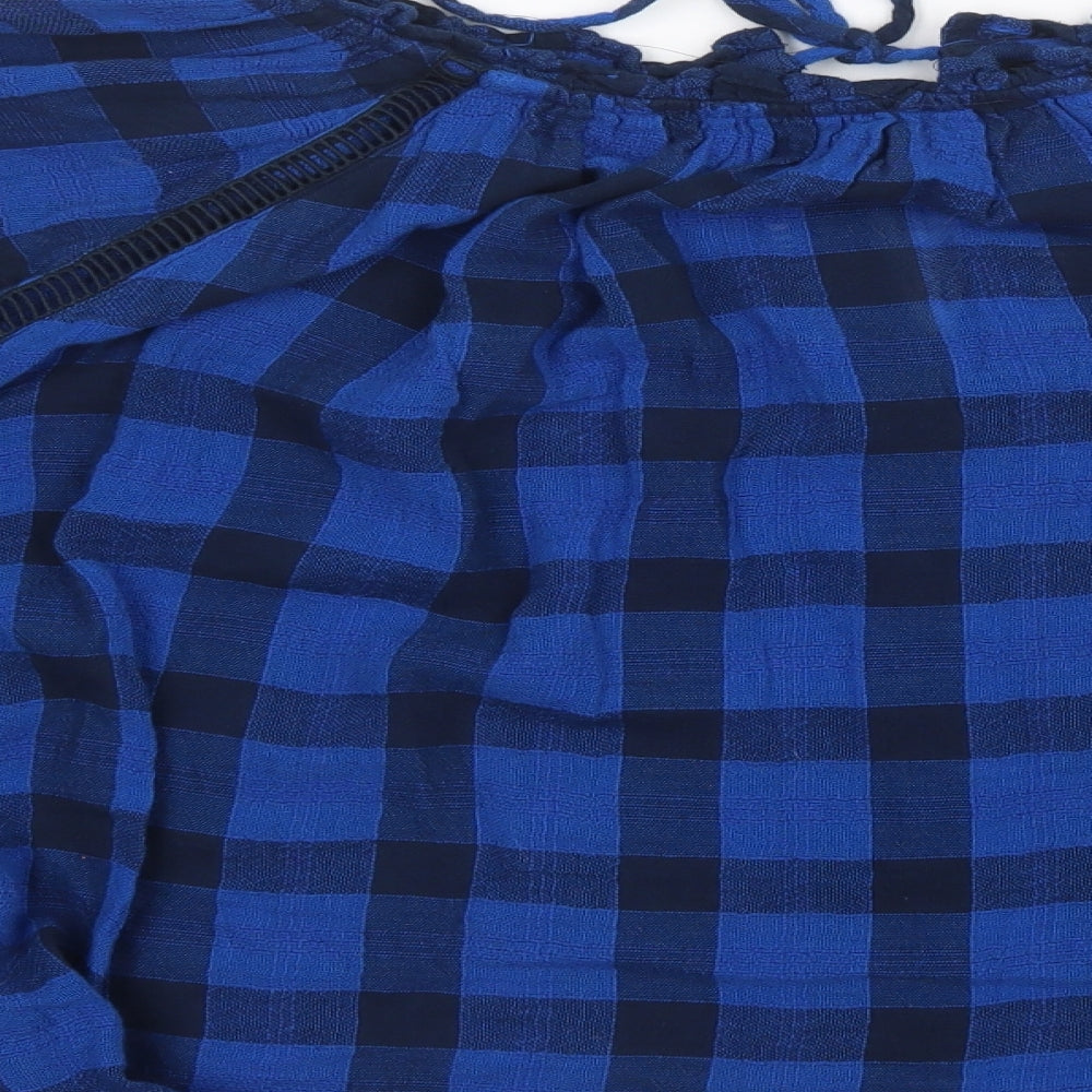 M&S Womens Multicoloured Plaid  Basic Blouse Size 24