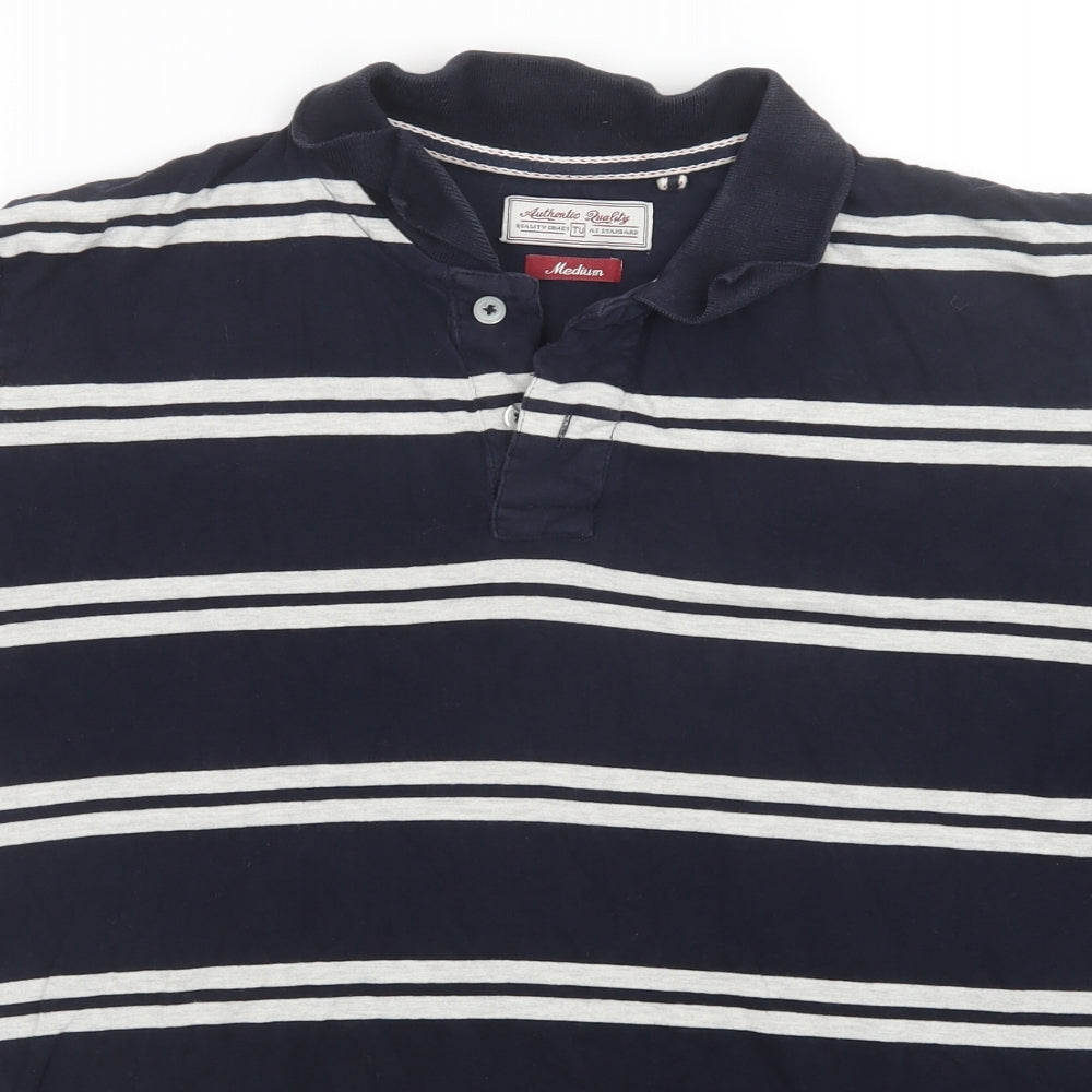 TU Mens Multicoloured Striped   Polo Size M