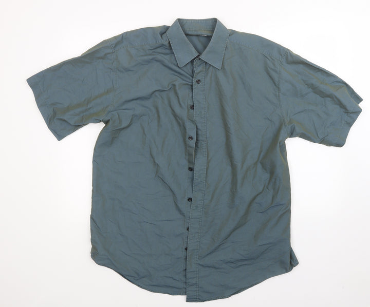 designed for t Mens Green Button-Up Size L