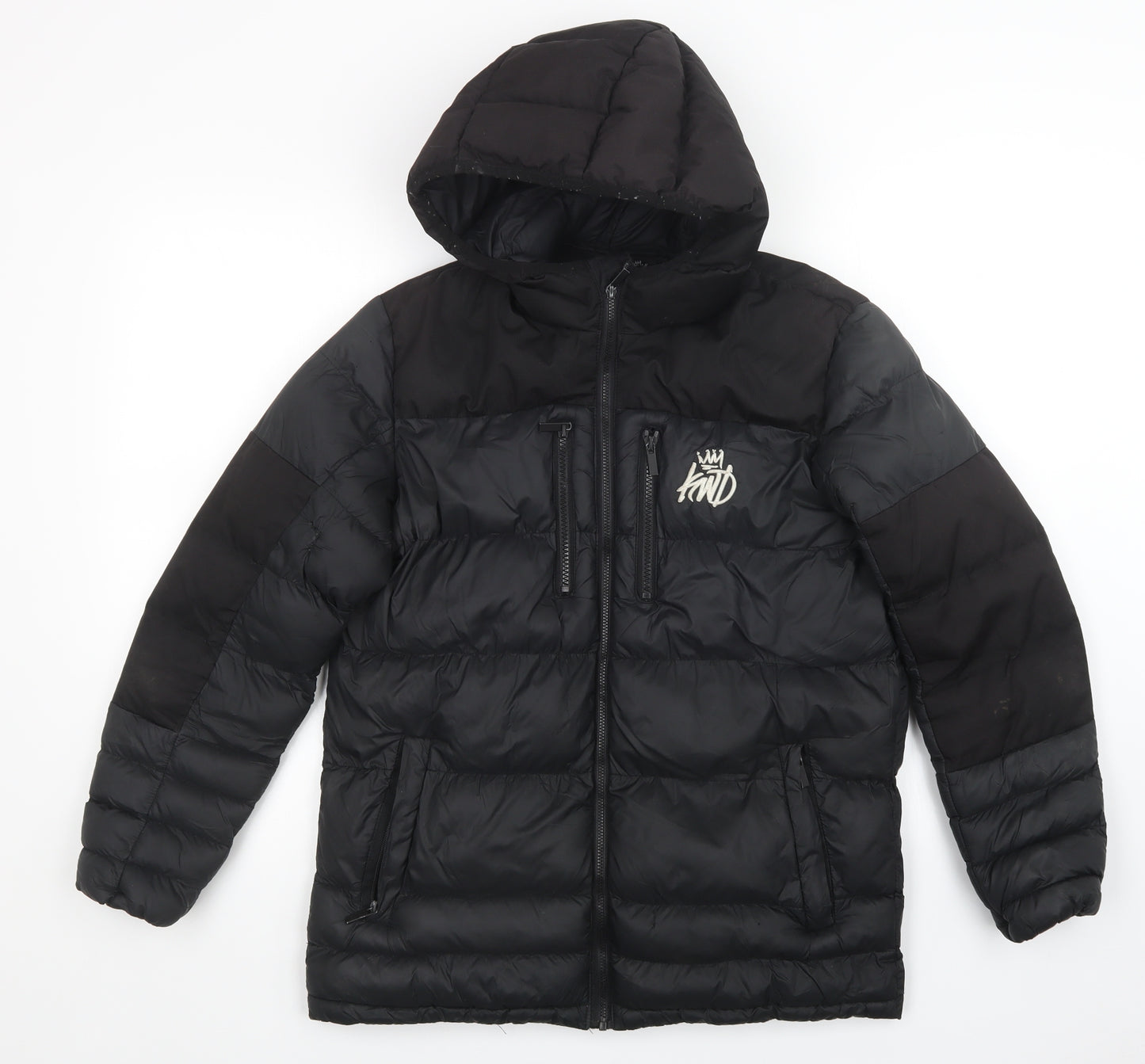 kings will dream Boys Black   Puffer Jacket Coat Size 14-15 Years