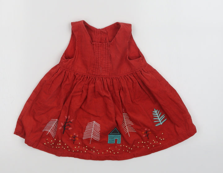 M&S Girls Red   A-Line  Size 3-6 Months