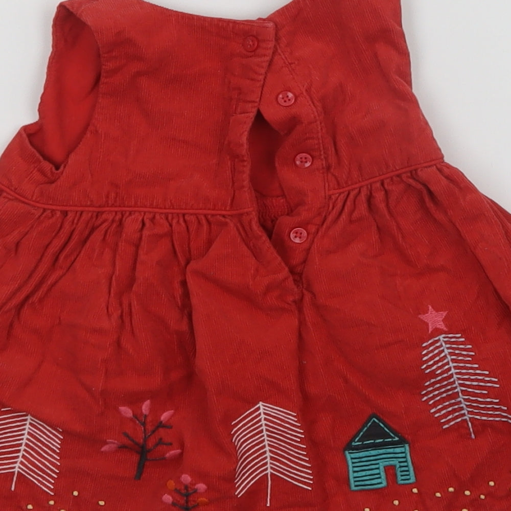 M&S Girls Red   A-Line  Size 3-6 Months