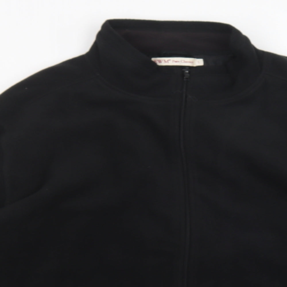 EWM Mens Black  Fleece Full Zip Sweatshirt Size L