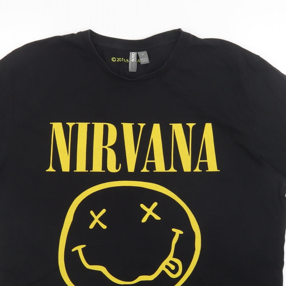 ASOS Mens Black    T-Shirt Size M  - Nirvana