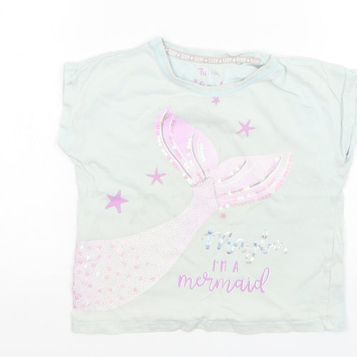 TU Girls Green   Top Pyjama Top Size 6-7 Years