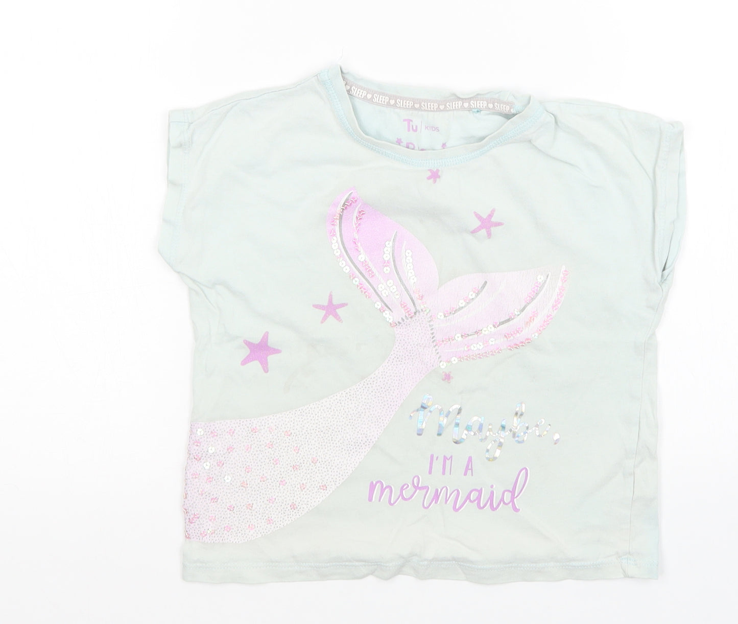 TU Girls Green   Top Pyjama Top Size 6-7 Years