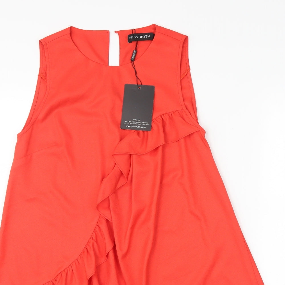 Misstruth Womens Red Batik  A-Line  Size 8