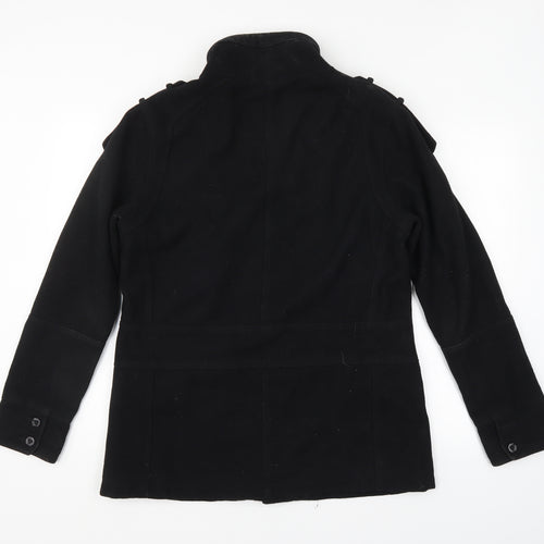FLY53 Mens Black   Overcoat Coat Size M
