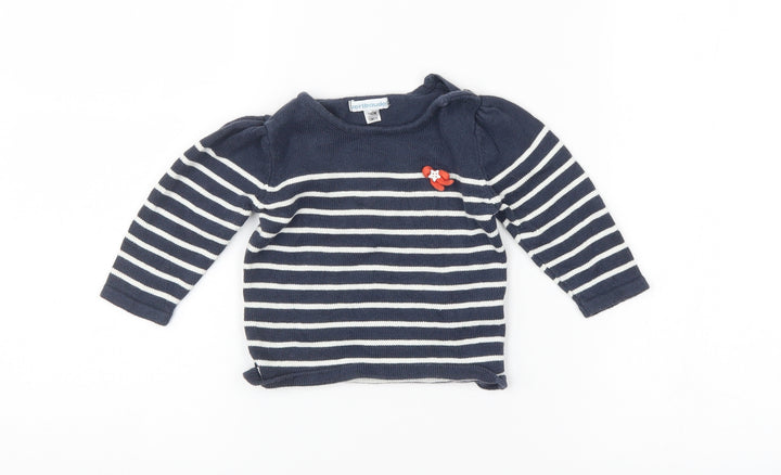 Vertbaudet Baby Blue Spotted  Pullover Jumper Size 9-12 Months