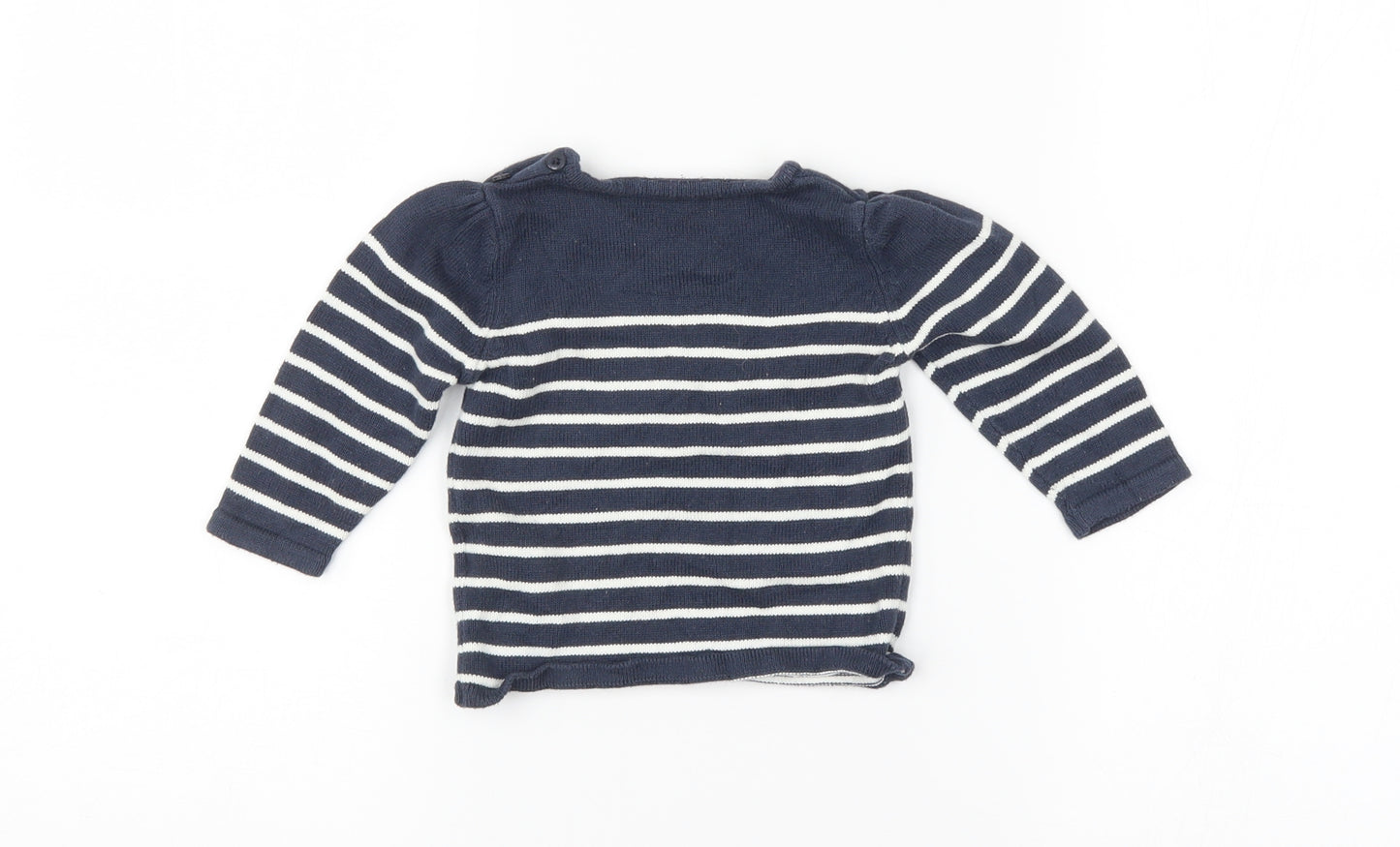 Vertbaudet Baby Blue Spotted  Pullover Jumper Size 9-12 Months
