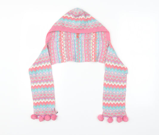 Preworn Girls Pink Argyle/Diamond  Scarf Scarves & Wraps Size Regular