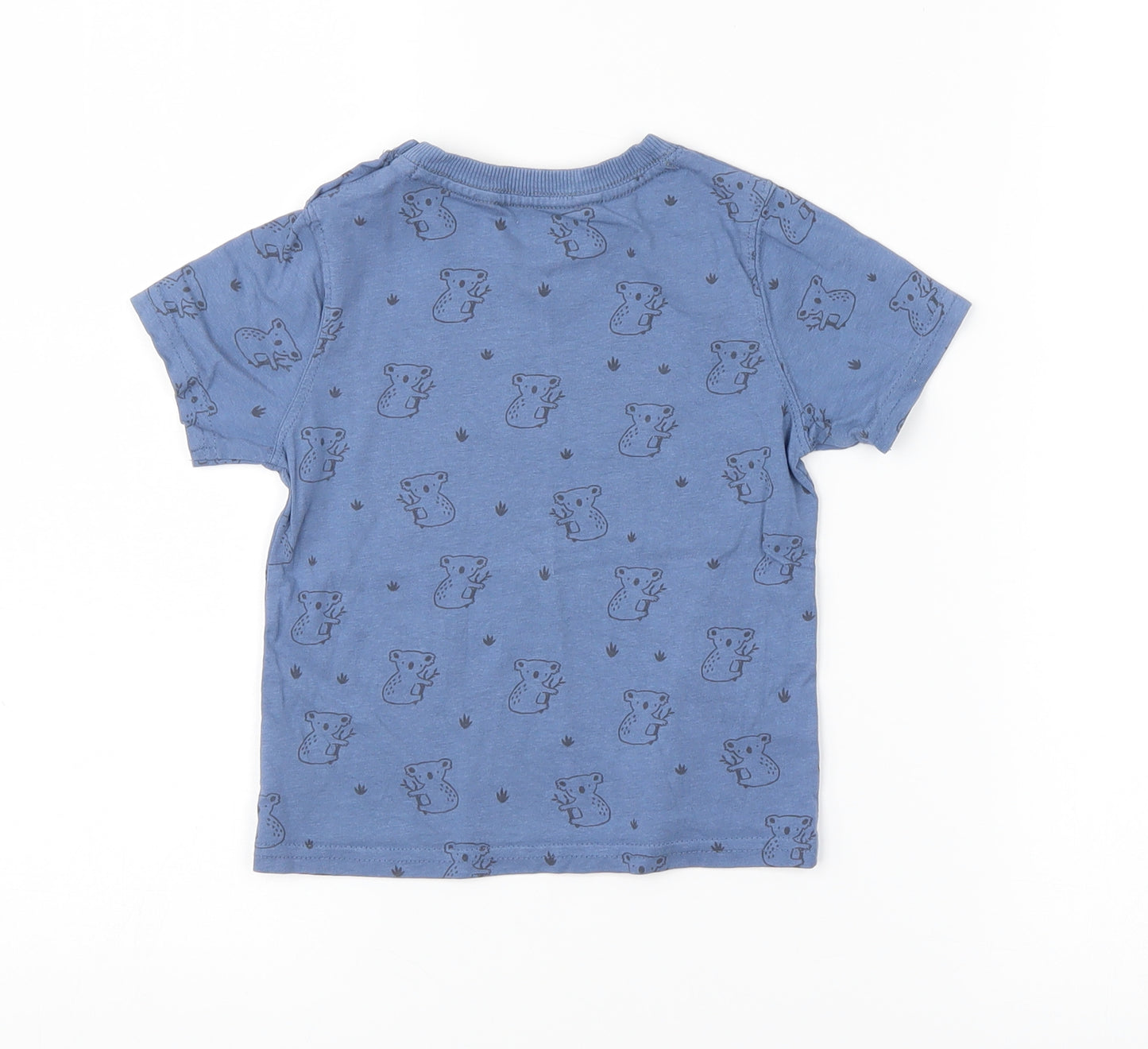 John Lewis Baby Blue Animal Print  Basic T-Shirt Size 18-24 Months