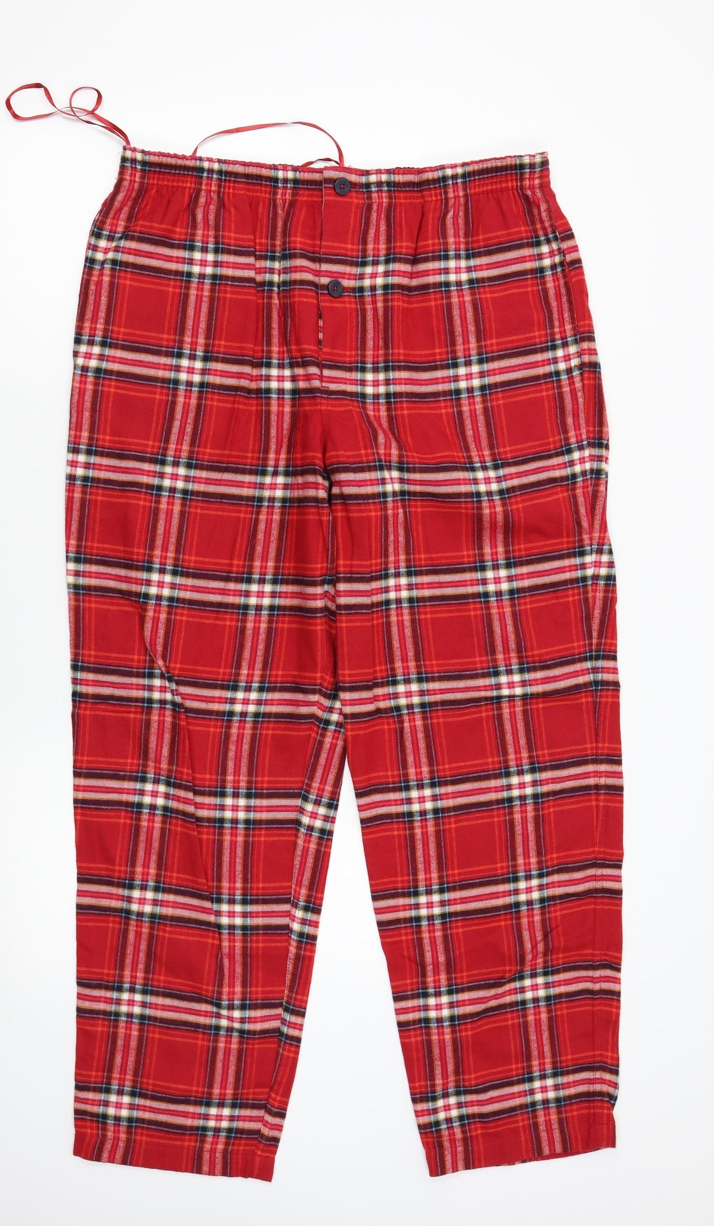 M&S Womens Red Plaid   Pyjama Pants Size L